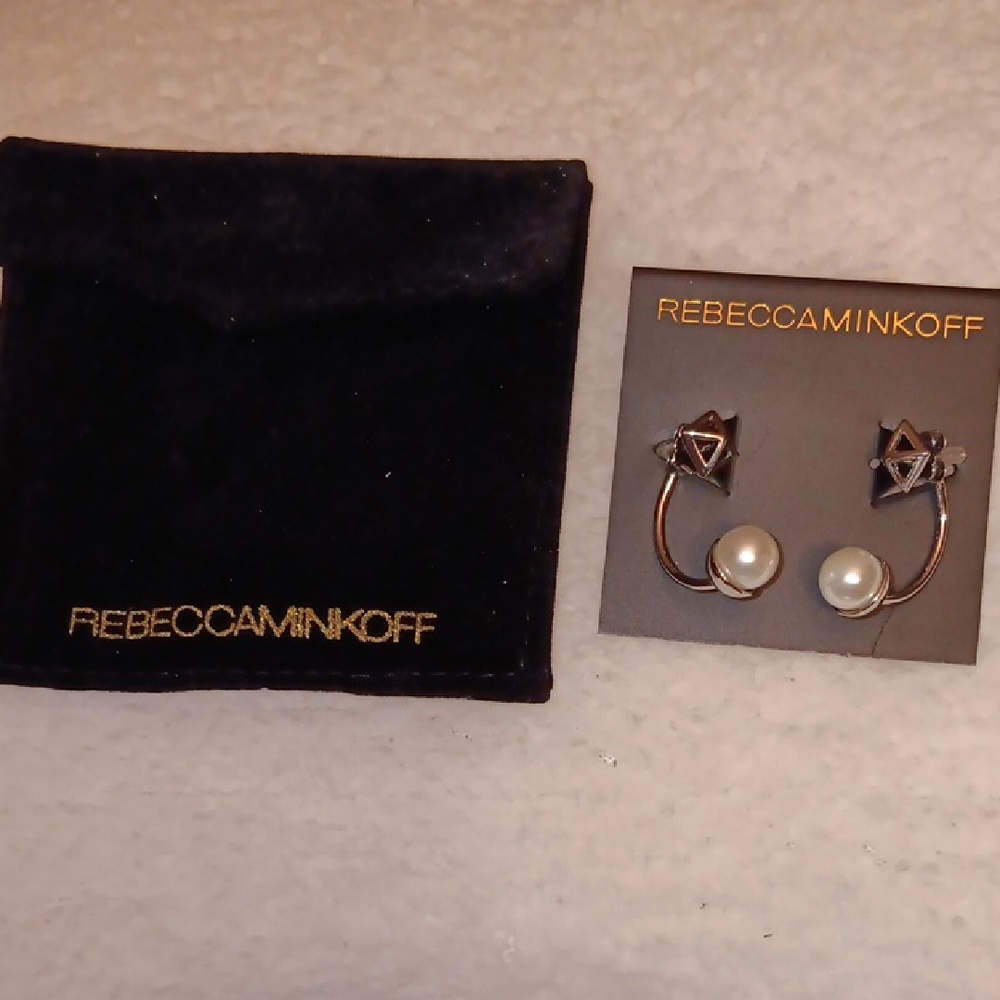 Rebecca Minkoff Silver and Pearl Earrings